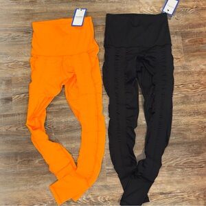 Sweetflexx Resistance Leggings Size 20 Black & Orange w/ pockets